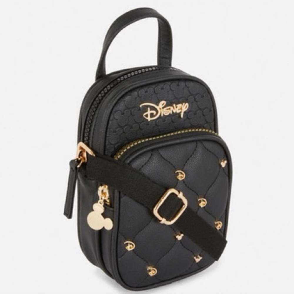 Disney Mickey Mouse Quilted Double Pocket Crossbody Purse
